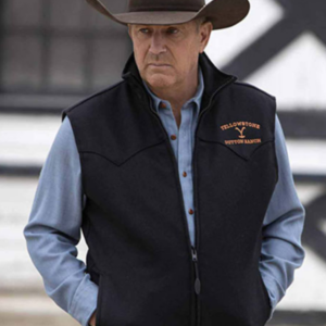 Kevin Costner Yellowstone sleeveless black vest