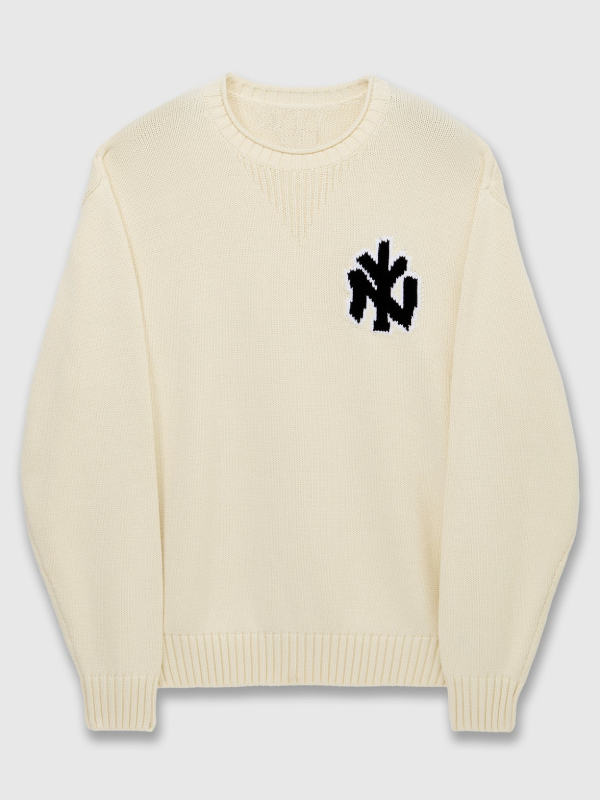 Staple Pigeon Yankees cream cotton knit jumper
