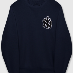 Staple Pigeon Yankees navy chunky knit pullover