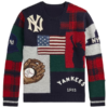 Yankees 1903 flag glove Statue of Liberty knit pullover